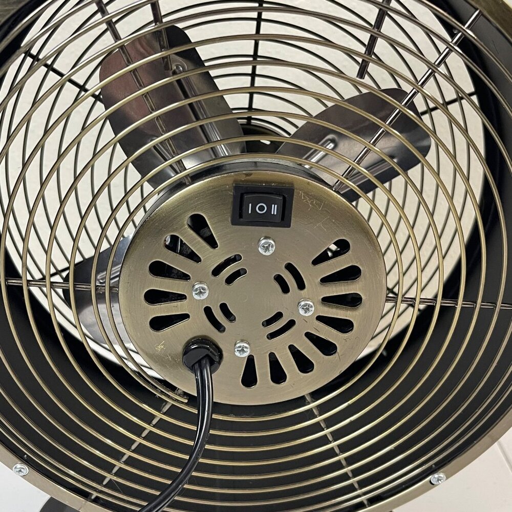 Retro Desk Fan With Metal Blades, Matte Black Finish - Picture 9 of 12
